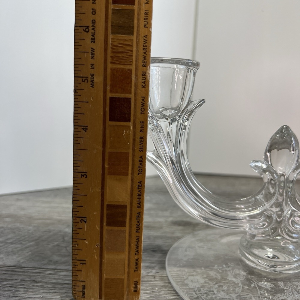 New Martinsville Viking Glass Prelude Double Stick Branch Candle Holder - Picture 6 of 8